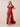 Jacquard Lace Square Neck Bridesmaid Dress with Flutter Sleeve in Red
