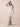Jacquard Lace Square Neck Bridesmaid Dress with Flutter Sleeve in White