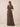 Flutter Sleeve V-Neck Jacquard Lace Bridesmaid Dress with A-Line in Brown