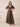 Flutter Sleeve V-Neck Jacquard Lace Bridesmaid Dress with A-Line in Brown