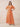Flutter Sleeve V-Neck Jacquard Lace Bridesmaid Dress with A-Line in Orange
