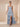 Jacquard Lace A-Line Tiered Bridesmaid Dress with Slit in Dusty Blue
