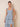 Jacquard Lace A-Line Tiered Bridesmaid Dress with Slit in Dusty Blue