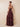 Burgundy Jacquard Lace A-Line Tiered Long Bridesmaid Dress with Slit