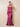 Stretch Satin Ruched Strapless Mermaid Bridemaid Dress with Scarf in Fuchsia