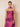 Stretch Satin Ruched Strapless Mermaid Bridemaid Dress with Scarf in Fuchsia