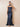 Stretch Satin Ruched Strapless Mermaid Bridemaid Dress with Scarf in Navy Blue