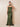 Stretch Satin Ruched Strapless Mermaid Bridemaid Dress with Scarf in Olive Green
