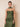 Stretch Satin Ruched Strapless Mermaid Bridemaid Dress with Scarf in Olive Green