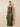 Stretch Satin Ruched Strapless Mermaid Bridemaid Dress with Scarf in Olive Green