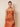 Stretch Satin Ruched Strapless Mermaid Bridemaid Dress with Scarf in Orange
