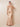 Stretch Satin Ruched Strapless Mermaid Bridemaid Dress with Scarf in Peach