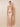 Stretch Satin Ruched Strapless Mermaid Bridemaid Dress with Scarf in Peach