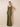 Stretch Satin Cowl Neck Sheath Maxi Bridesmaid Dress in Olive Green