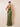 Stretch Satin Cowl Neck Sheath Maxi Bridesmaid Dress in Olive Green