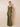 Stretch Satin Cowl Neck Sheath Maxi Bridesmaid Dress in Olive Green