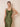 Stretch Satin Cowl Neck Sheath Maxi Bridesmaid Dress in Olive Green