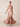 Halter V-Neck Floor Length Satin Bridesmaid Dress with Slit in Blush Pink