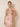 Halter V-Neck Floor Length Satin Bridesmaid Dress with Slit in Blush Pink