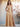 Off Shoulder Pleats Satin Bridesmaid Dress With Slit - Gold