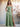 Off Shoulder Pleats Satin Bridesmaid Dress With Slit - Sage Green