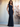 Asymmetrical Satin Sheath Long Bridesmaid Dress - Navy Blue