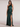 One Shoulder Satin Bridesmaid Long Dress With Slit - Emerald Green