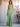 Square Sheath Floor Length Bridesmaid Dress With Split - Sage Green