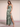 Satin Floral Printing Sheath Bridesmaid Dress With Slit - Olive Green Floral