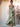 Ruffle V-Neck Satin Long Bridesmaid Dress - Olive Green