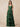 Pleated Chiffon Tiered Long A-Line Bridesmaid Dress with V-Neck in Emerald Green