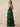 Pleated Chiffon Tiered Long A-Line Bridesmaid Dress with V-Neck in Emerald Green