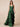 Pleated Chiffon Tiered Long A-Line Bridesmaid Dress with V-Neck in Emerald Green