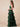 Pleated Chiffon Tiered Long A-Line Bridesmaid Dress with V-Neck in Emerald Green