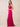 V-Neck Sleeveless Velvet Maxi Bridesmaid Dress with Leg Slit in Hot Pink