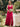 V-Neck Sleeveless Velvet Maxi Bridesmaid Dress with Leg Slit in Hot Pink