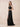 V-Neck Sleeveless Velvet Maxi Bridesmaid Dress with Leg Slit in Black