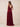 V-Neck Sleeveless Velvet Maxi Bridesmaid Dress with Leg Slit in Burgundy