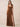 V-Neck Sleeveless Velvet Maxi Bridesmaid Dress with Leg Slit in Burnt Orange