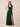 V-Neck Sleeveless Velvet Maxi Bridesmaid Dress with Leg Slit in Emerald Green