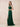 V-Neck Sleeveless Velvet Maxi Bridesmaid Dress with Leg Slit in Emerald Green