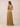 V-Neck Sleeveless Velvet Maxi Bridesmaid Dress with Leg Slit in Gold