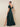 Peacock Blue Velvet Flutter Short Sleeve V-Neck Bridesmaid Dress with Slit