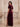 Burgundy V-Neck Velvet A-Line Long Bridesmaid Dress with Slit