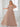 Half Sleeves V-Neck Pleated Sparkly Bridesmaid Dress - Blush Pink