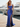 3D Rose Strapless Ruched Sheer Bodice Mermaid Long Prom Dress With Split in Royal Blue
