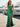 3D Rose Strapless Ruched Sheer Bodice Mermaid Long Prom Dress With Split in Emerald Green