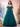 Off Shoulder Bodice Embroidery Lace Ball Gown Evening Dress - Dark Green