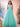 Off Shoulder Bodice Embroidery Lace Ball Gown Evening Dress - Mint Green