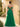 Off Shoulder Bodice Embroidery Lace Ball Gown Evening Dress in Emerald Green
